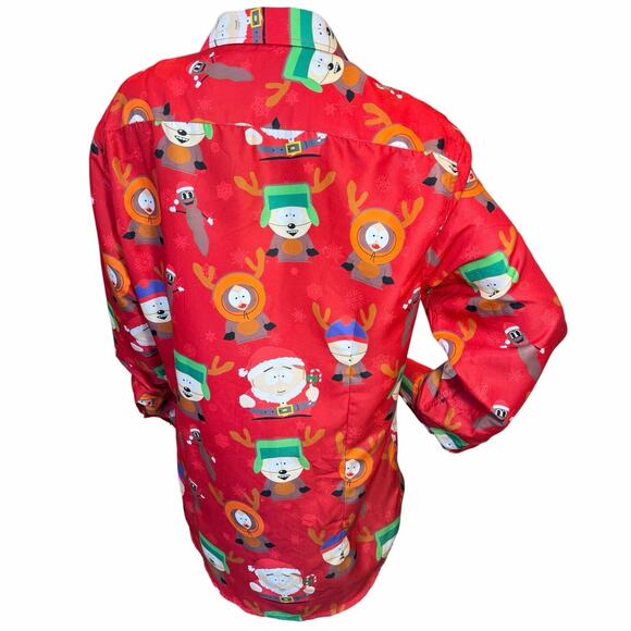 South Park AOP Suitmeister Christmas Long Sleeve Button Up Shirt Men’s Large - Picture 3 of 13